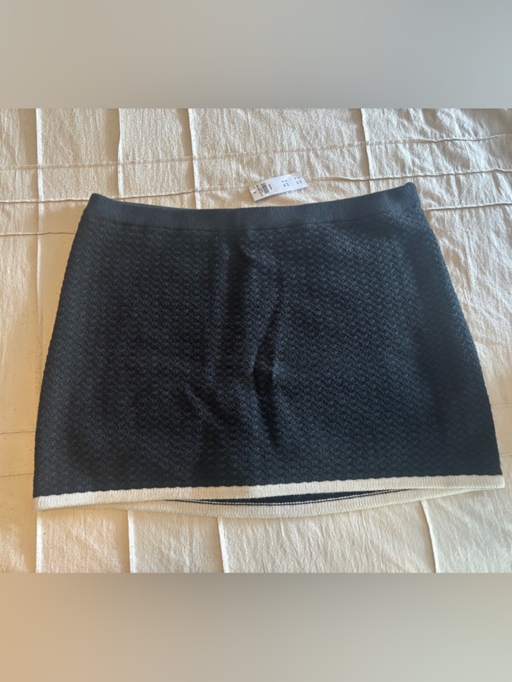 Abercrombie & Fitch Black Knit Skirt with Cream Piping